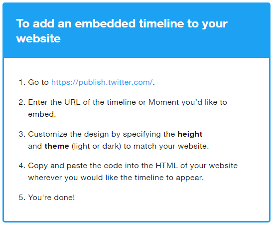 Add an embeded timeline