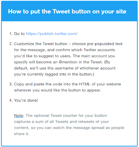 how to put the tweet button